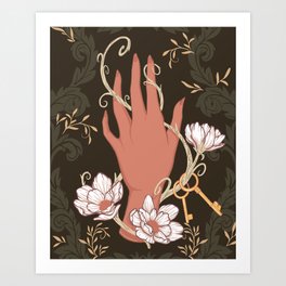 Temperance - Forest Green and Gold Art Print
