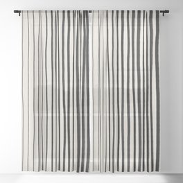 Black Vertical Lines Sheer Curtain