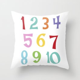 colourful numbers Throw Pillow