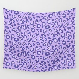 Lavender Very Peri Valentines Hearts Cheetah Spots Wild Animal Print Home Trend Wall Tapestry