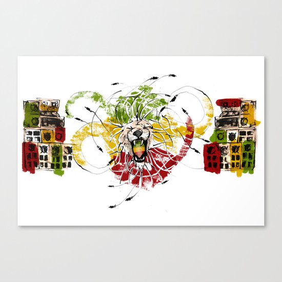 Reggae Lion Speakers Canvas Print