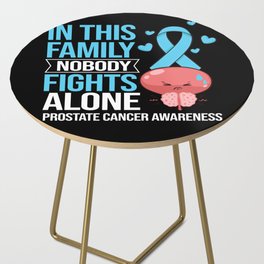 Prostate Cancer Blue Ribbon Survivor Awareness Side Table