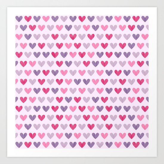 Colorful hearts V Art Print