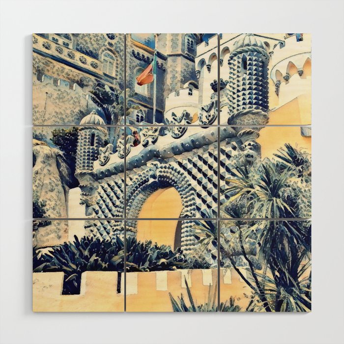 Exotic Palace of Pena garden in japanese style Wood Wall Art