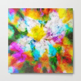 Florescence Metal Print | Burst, Colourful, Verve, Effervescence, Abstract, Floral, Digital, Painting, Flower, Style 