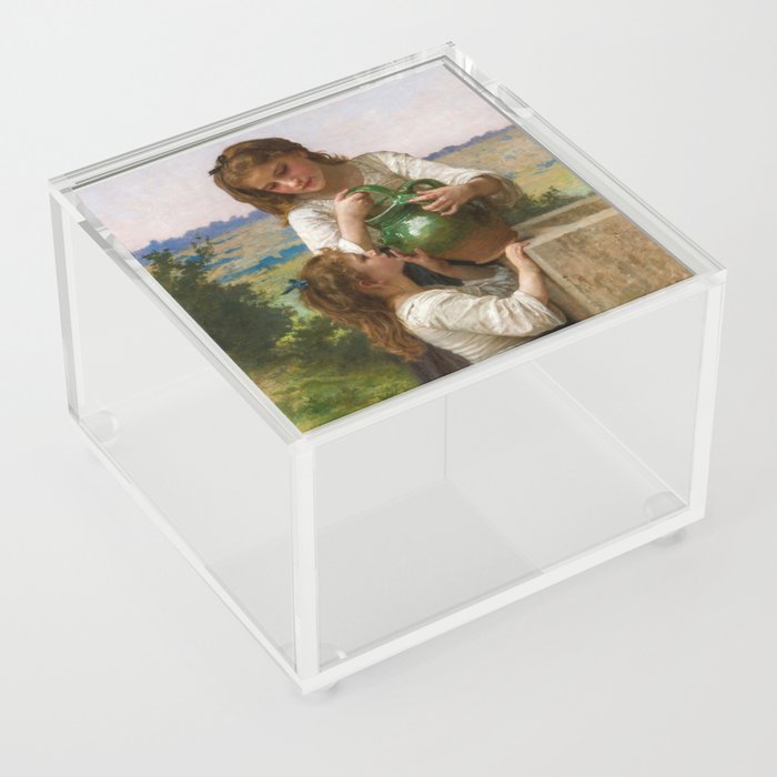 At The Fountain by William Adolphe Bouguereau Acrylic Box