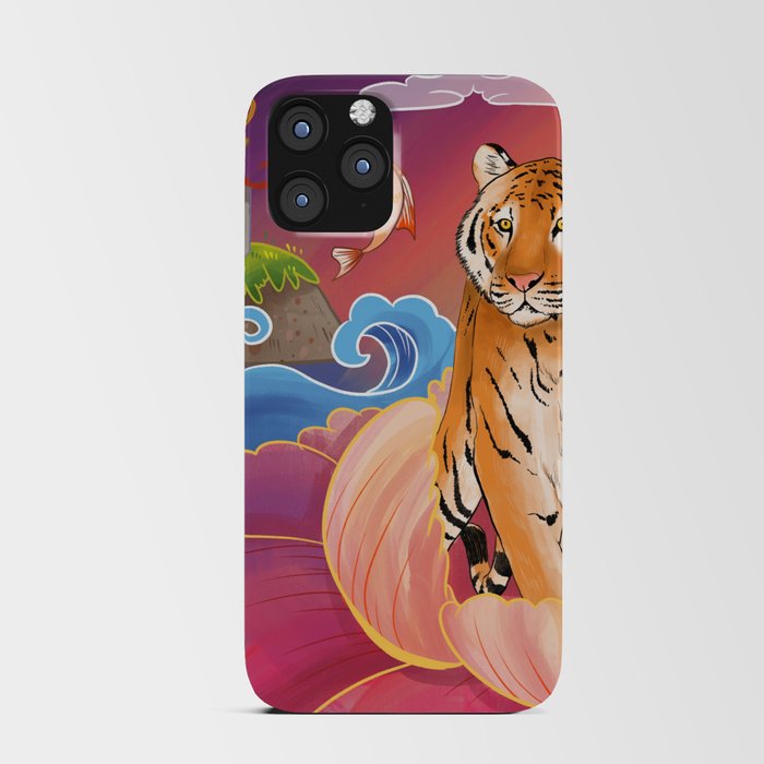 Tiger in flower iPhone Card Case