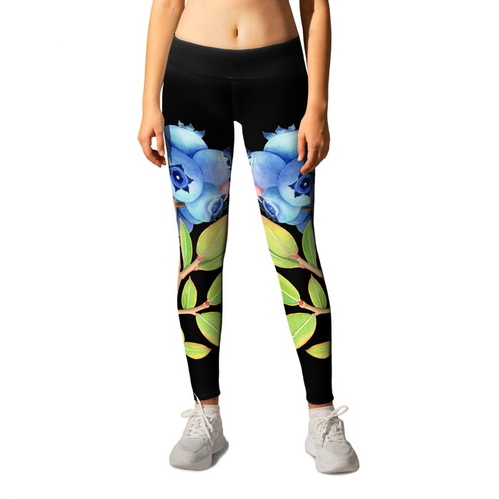 Wild Maine Blueberries Leggings by Patricia Shea Designs | Society6