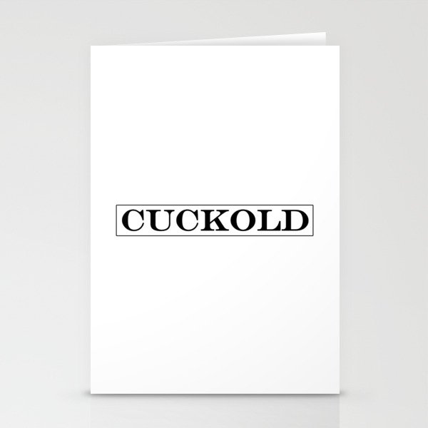 Cuckold text in black Stationery Cards