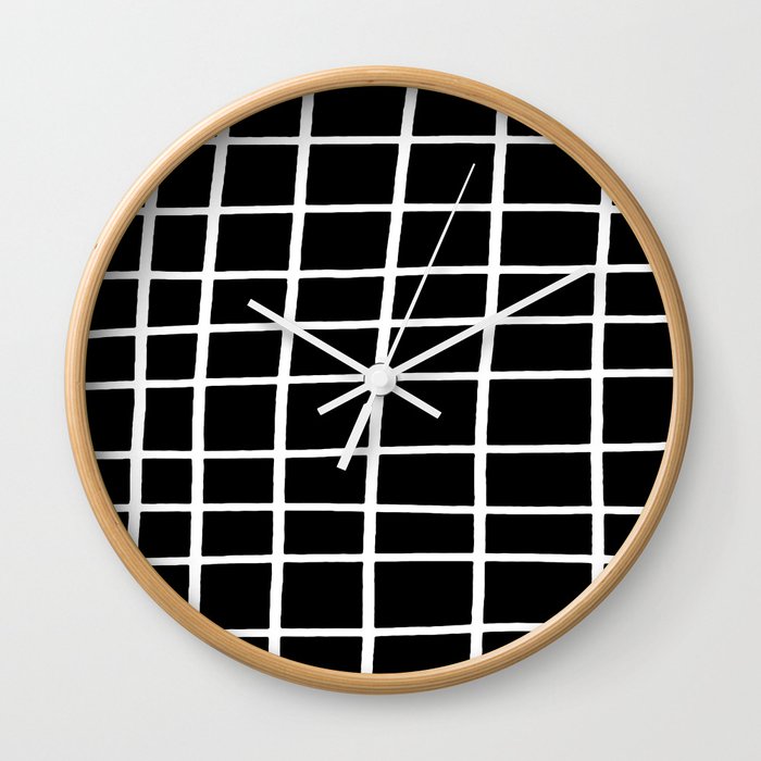 Hand Grid Large Black Wall Clock