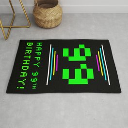 [ Thumbnail: 99th Birthday - Nerdy Geeky Pixelated 8-Bit Computing Graphics Inspired Look Rug ]