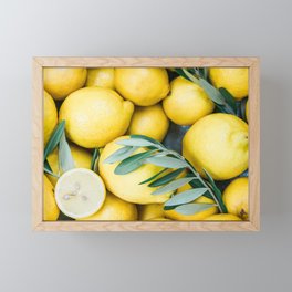 Lemons & Olive branches | Italian lifestyle | Travel photography food wall art print Framed Mini Art Print