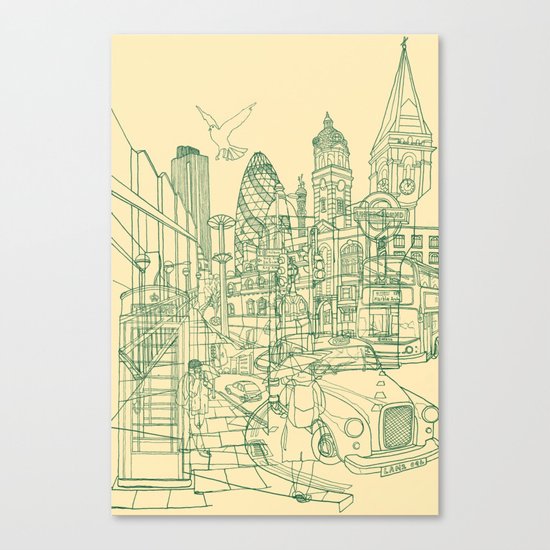 London! Cream Canvas Print