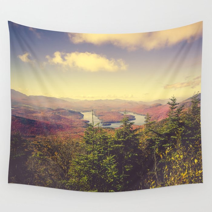 Autumn in the Adirondack Mountains - landscape travel photography Wall Tapestry