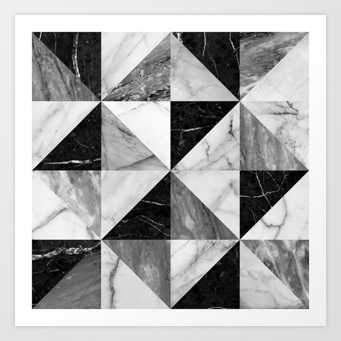 Marble Triangles Art Print