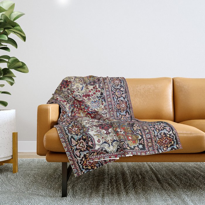 Tehran North Persian Carpet Print Throw Blanket