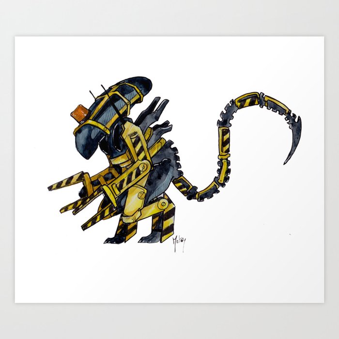 Cosplay Xenomorph - Aliens Work Loader Art Print
