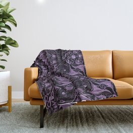 Bats and Beasts (Purple) Throw Blanket