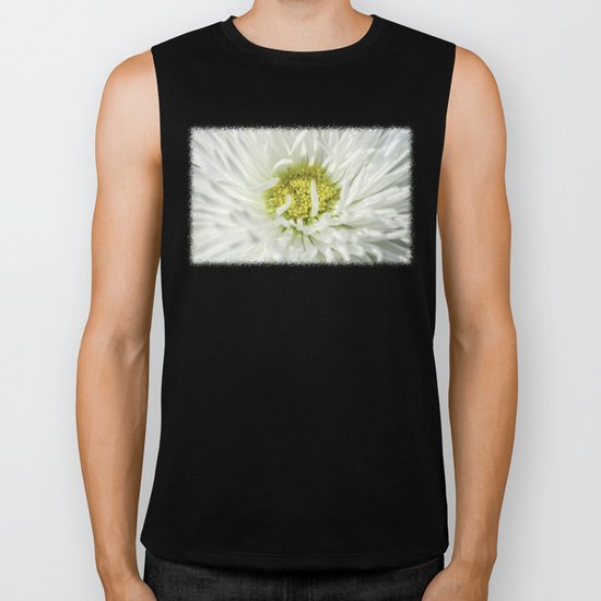 White English Daisy Flower Biker Tank