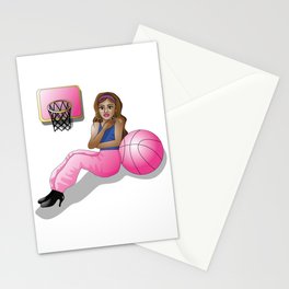 Fashion Basketball Girl Illustration Stationery Card