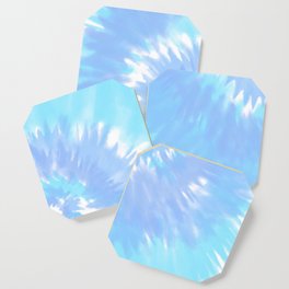 Blue Spiral Tie-Dye Pattern Coaster
