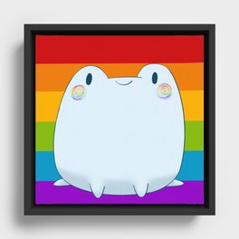 LGBTQ Frog Framed Canvas