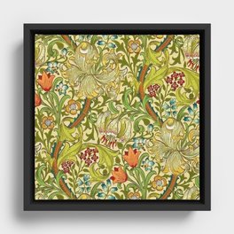 William Morris Calla Lilies, Tulips, Daffodils, & Red Poppies Textile Print Framed Canvas