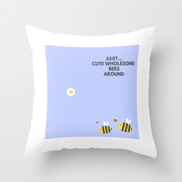 Cute wholesome bee Throw Pillow