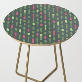 Green and pink vertical brush strokes  Side Table