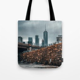 Brooklyn Bridge and Manhattan skyline in New York City Tote Bag
