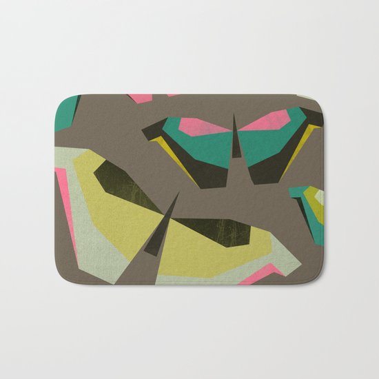 Neon Butterflies Bath Mat