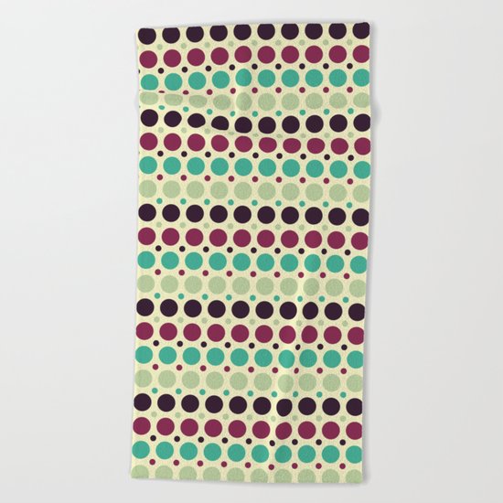Peacock Polka Dot Pattern Beach Towel