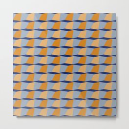 3d Blocks Metal Print | Decorativepattern, 3Dblocks, Orange, Perspective, Colorful, Brick, Box, Abtsract, Shape, Vintage 