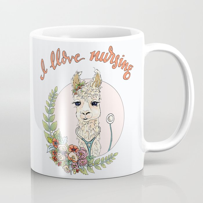 I Llove Nursing Llama Coffee Mug