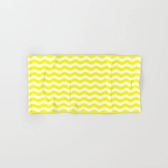 Wavy Stripes (Yellow/White) Hand & Bath Towel