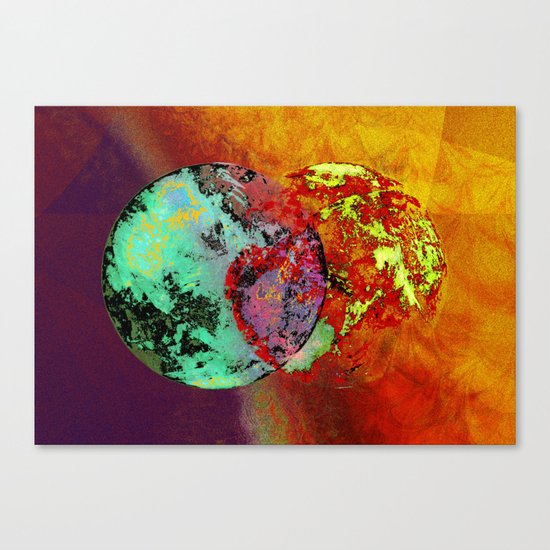 old map of a foreign world far away Canvas Print