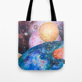 INCOMING- Colorful Abstract Impressionist Galaxy Painting  Tote Bag