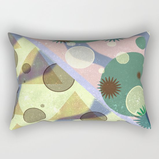 Geometric Suns and Pyramids Rectangular Pillow