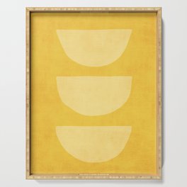 Yellow Tones Semicircles Minimalist Artwork Serving Tray