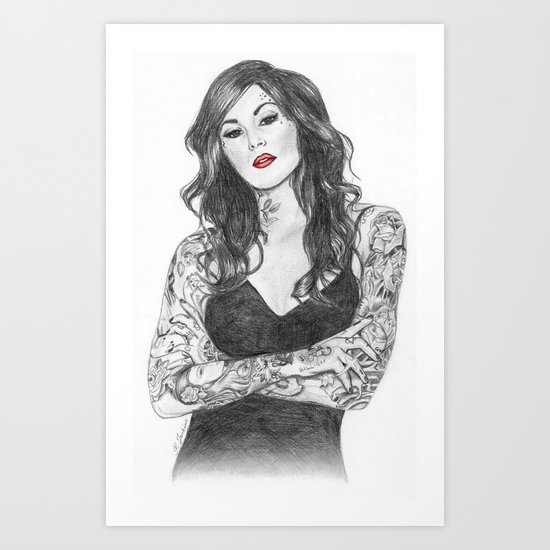 Kat Von D Red Lips Art Print