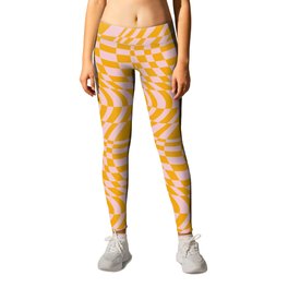 Abstraction_OCEAN_WAVE_YELLOW_ILLUSION_LOVE_POP_ART_0615A Leggings