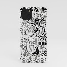 Tattoo 2 iPhone Case | Scary, Illustration, Animal, Black and White 