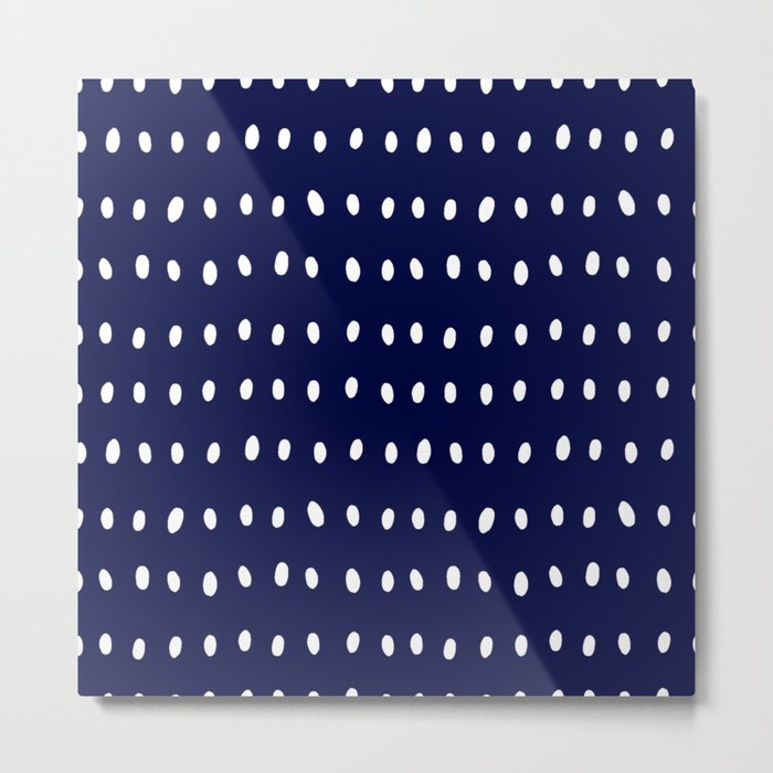 Dots and Spots Moonlight Blue Metal Print
