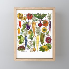 Botanical Cottage core Vegan  Framed Mini Art Print