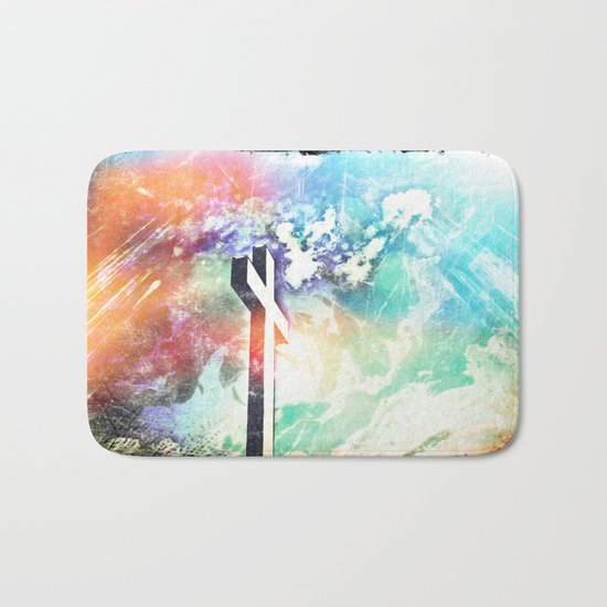 Holy Cross Pastel Distressed Bath Mat