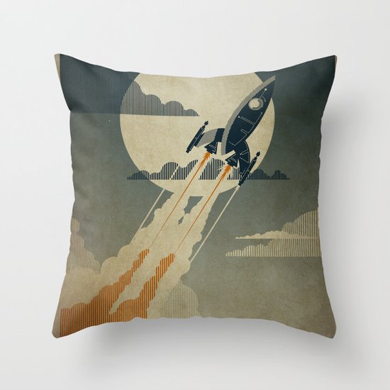 Night Launch Throw Pillow