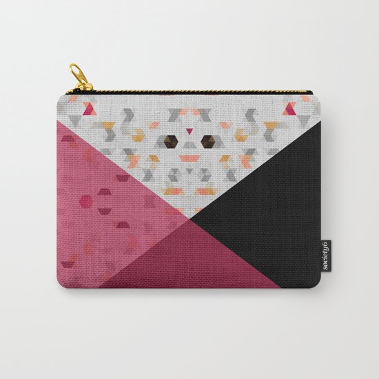 Little Triangles with Black and Pink Carry-All Pouch
