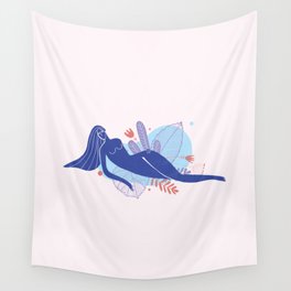 Matisse inspired woman silhouette Wall Tapestry