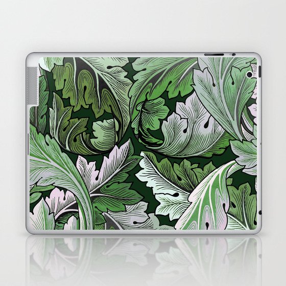 Art Nouveau William Morris Green Acanthus Leaves Laptop & iPad Skin