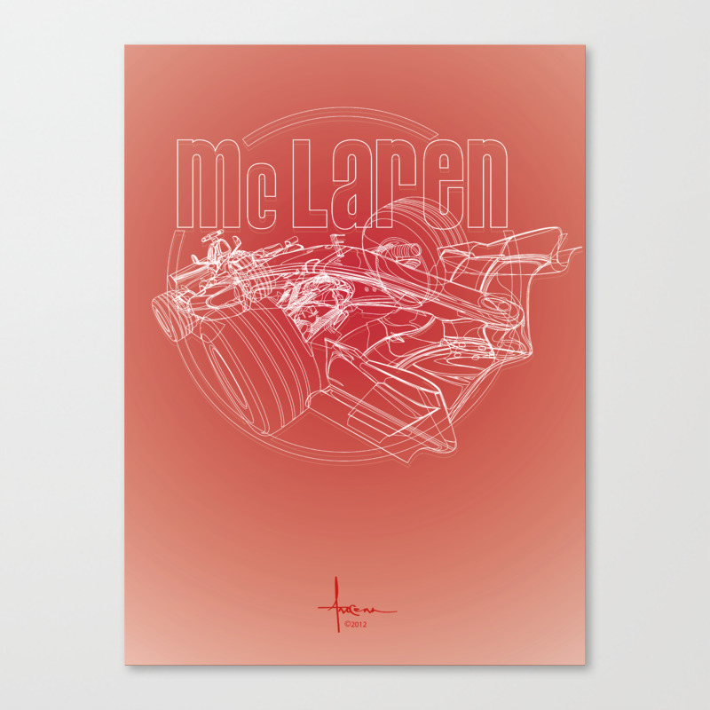 Mclaren F1 Red Canvas Print By Orlandoarocena Society6